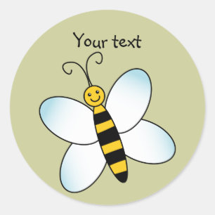 Cute Bee Classic Round Sticker