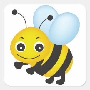Cute bee design square sticker