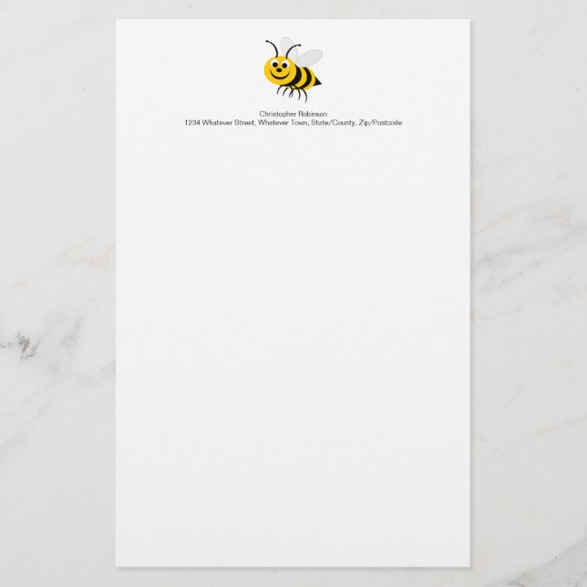 Cute Bee Design Stationery (Front)