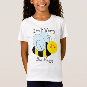 Cute Bee Don't Worry Bee Happy Grey T-Shirt