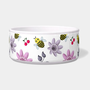 Cute Bee Floral Pattern Cottagecore Aesthetic Pink