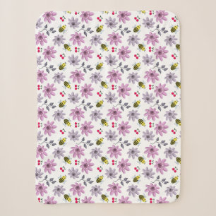 Cute Bee Floral Pattern Cottagecore Aesthetic Pink Sherpa Blanket