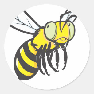 Cute Bee Flying Insect Classic Round Sticker