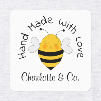Cute Bee Handmade With Love Product Personalised