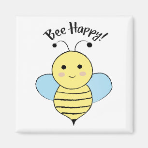 Cute Bee Happy Magnet