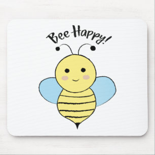 Cute Bee Happy Mouse Mat