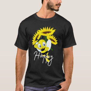 Cute Bee Happy Sunflower Women  Ray Of Sunshine T-Shirt