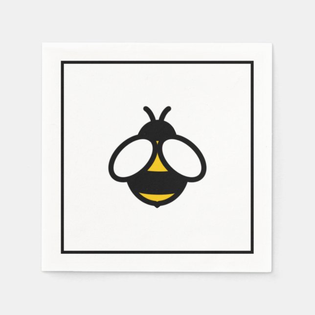 Cute Bee, honey bee, bumblebee   Napkin (Front)