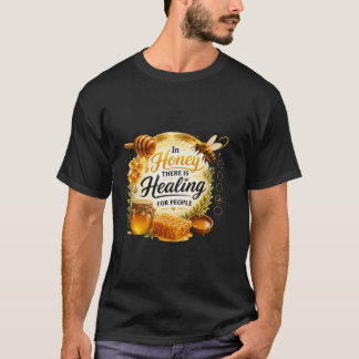 Cute Bee Honey Healing Cartoon Design T-Shirt