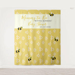 Cute Bee Honeycomb Mummy to Bee Baby Shower Photo  Tapestry