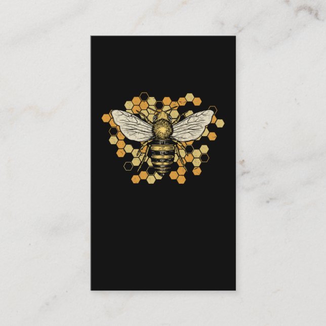 Cute Bee Honeycomb Nature Beekeeper Art Business Card (Front)