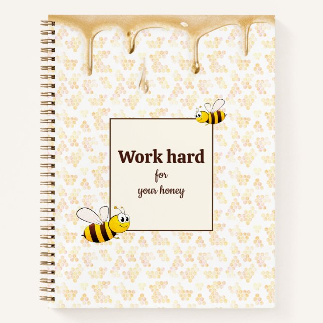 Cute bee honeycomb Notebook (Front)