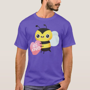 Cute Bee Hugging Heart Bee Kind Pun T-Shirt