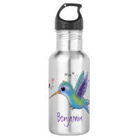 Cute bee hummingbird cartoon illustration
