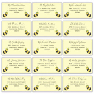 Cute Bee Individual Shipping Address Baby Shower
