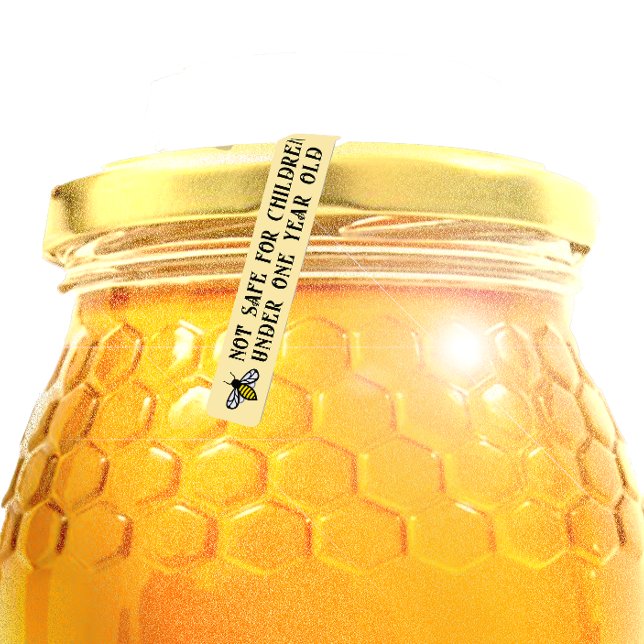 Cute Bee Infant Warning Honey Lid Security Label   (Creator Uploaded)