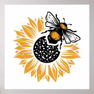 cute bee insect lovers poster