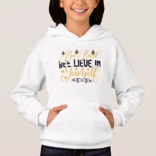 Cute bee kind believe in yourself yellow black 