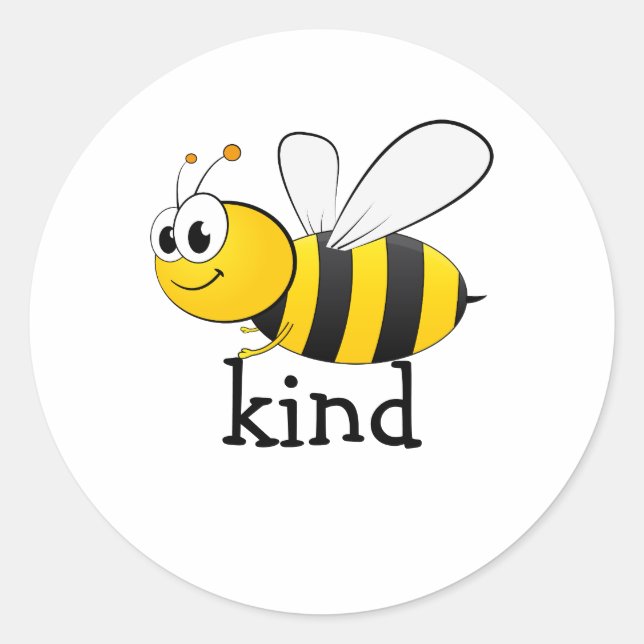 Cute Bee Kind  Classic Round Sticker (Front)