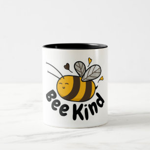 Cute Bee Kind Two-Tone Coffee Mug