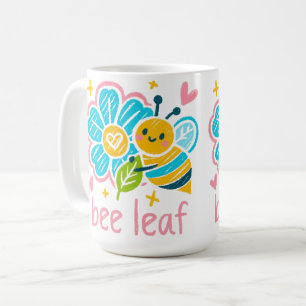 Cute Bee Leaf  Inspirational for Yoga practitioner Coffee Mug