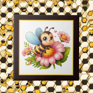 Cute bee lovers insect tile