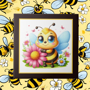 Cute bee lovers insect tile