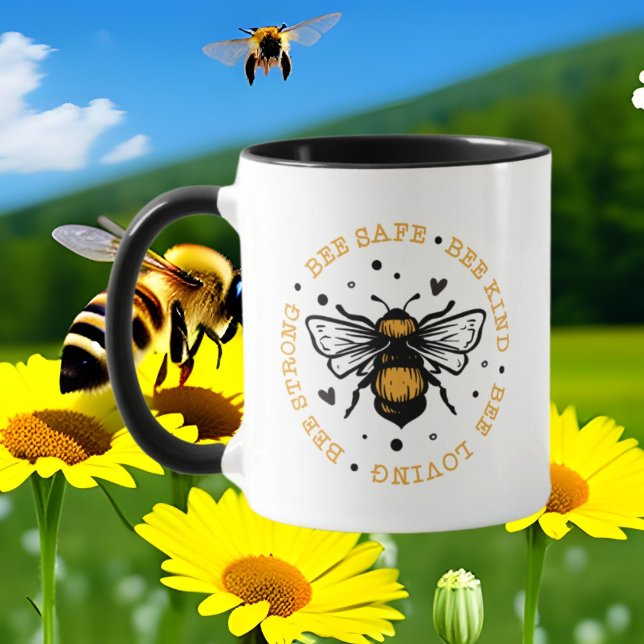 cute bee lovers inspirational add monogram  mug (Creator Uploaded)