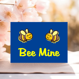 Cute Bee Mine Retro Bumble Bees Dark Colour Postcard