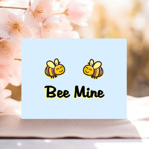 Cute Bee Mine Retro Bumble Bees Light-Colour Postcard