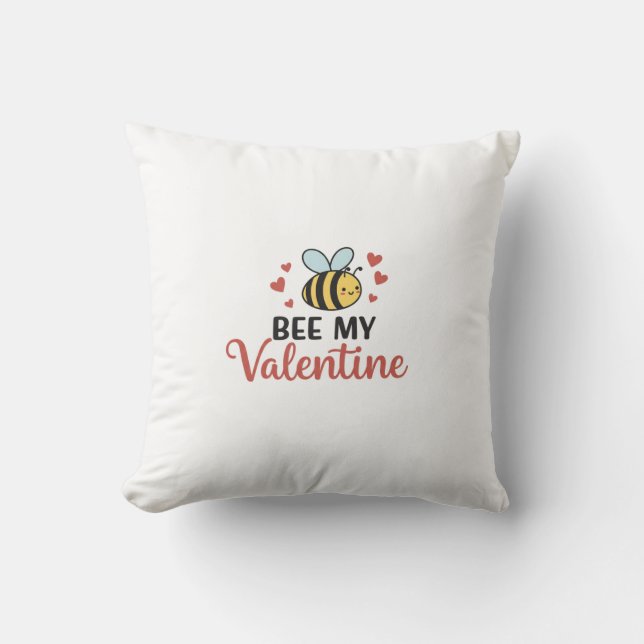 Cute Bee My Valentine  Cushion (Front)