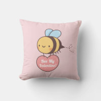 Cute Bee My Valentine Doodle Pink