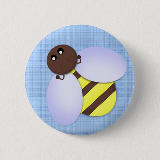 Cute Bee Party Favour Button (Front)