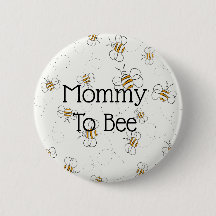 Cute Bee Pattern Mummy To Bee Baby Shower Button