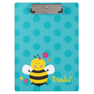 Cute Bee Personalised Clipboard