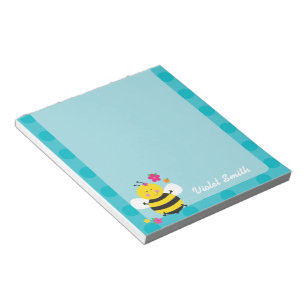 Cute Bee Personalised Notepads