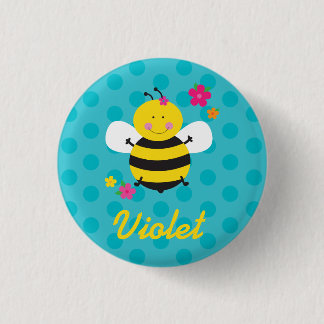 Cute Bee Personalised Pin/Button 3 Cm Round Badge
