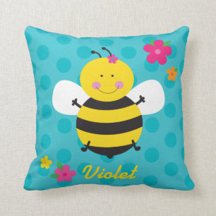 Cute Bee Personalised Throw Pillow