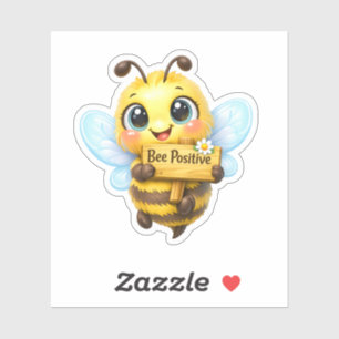Cute Bee Positive Whimsical Cartoon Sticker