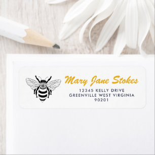 Cute Bee Return Address Label Personalised