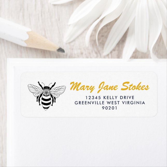 Cute Bee Return Address Label | Personalized  (Insitu)