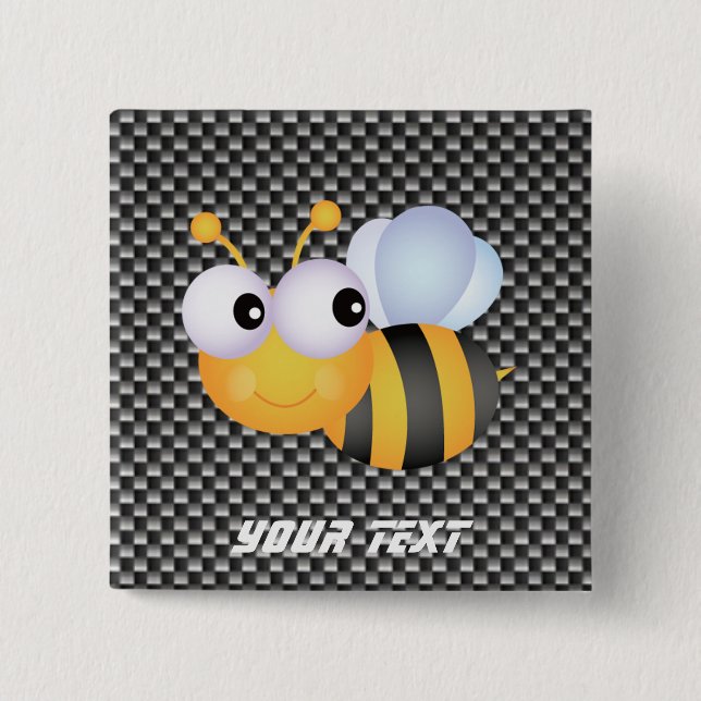 Cute Bee; Sleek 15 Cm Square Badge (Front)