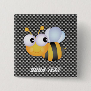 Cute Bee; Sleek 15 Cm Square Badge
