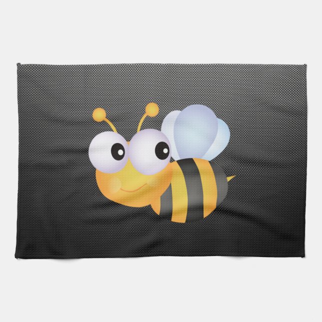 Cute Bee; Sleek Tea Towel (Horizontal)