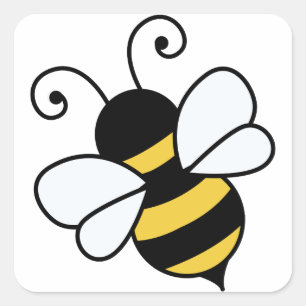 Cute bee square sticker
