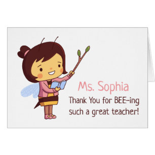 Cute Bee Teacher Appreciation Day Greeting Card