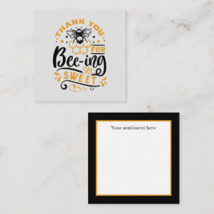 cute bee Thank you add sentiment Card