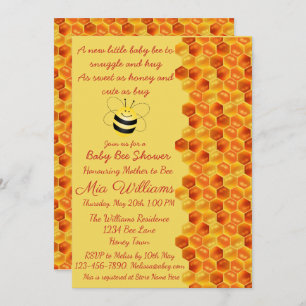 Cute Bee Themed Baby Shower Invitation