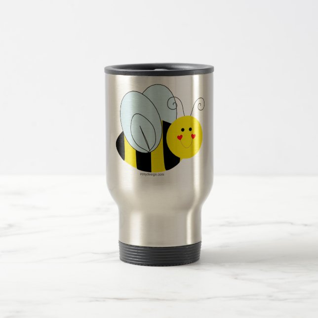 Cute Bee Travel Mug (Center)