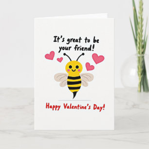 Cute Bee Valentine Friendship Card